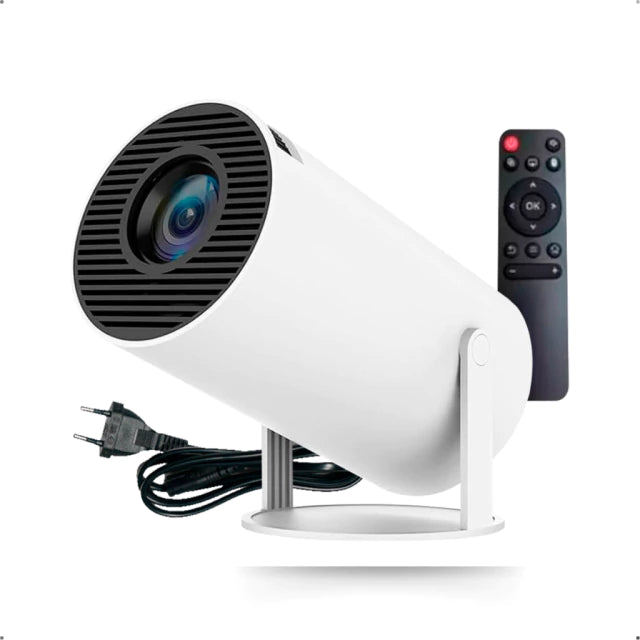 Projetor portátil — Suporta 4K Dual WiFi6, conexão de tela com e sem fio, rotação de 180°