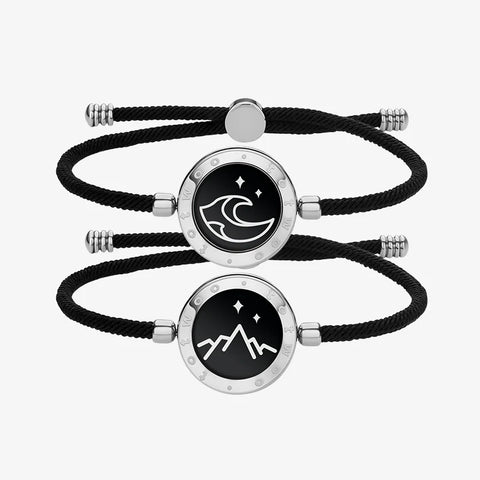 Pulseiras Mountain & Sea Touch com Corda Milan (Preto+Preto)