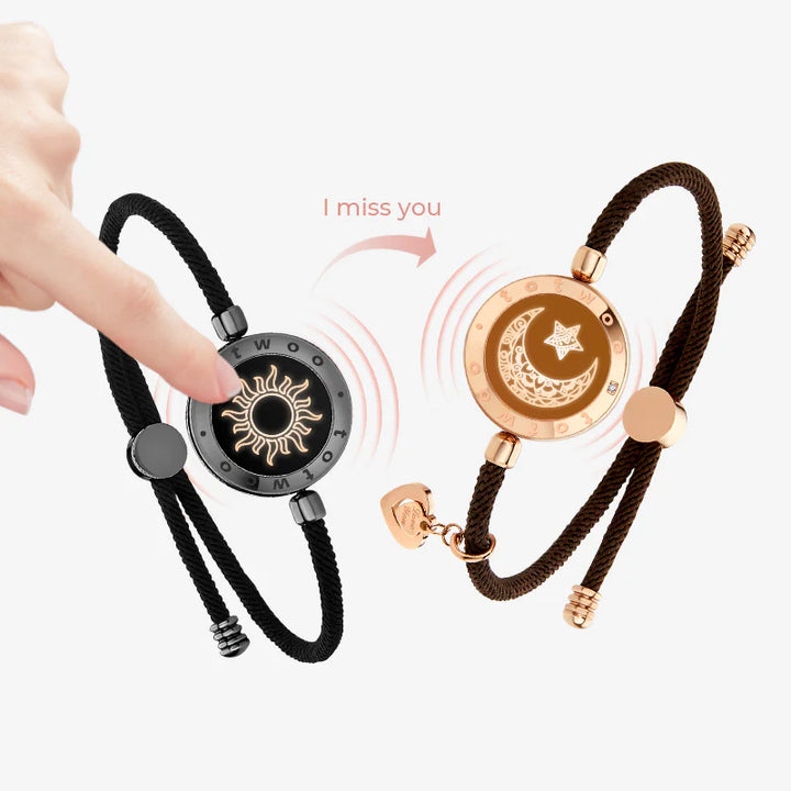 Pulseiras Sun & Moon Touch com Corda Milan (Preto + Marrom)