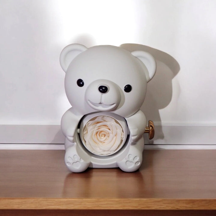 Colar De Coração Gravado Com Caixa De Presente De Urso Rosa Real Caixa De Presente Em Formato De Rosa Caixa De Presente De Joias