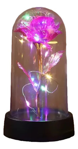 Rosa Eterna Flor Romântica Presente Perfeito Com Luz Led Vermelho
