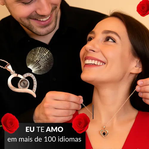 Rosa Eterna Preservada Colar De Coração Românticos Presente