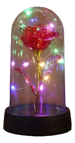 Rosa Eterna Flor Romântica Presente Perfeito Com Luz Led Vermelho