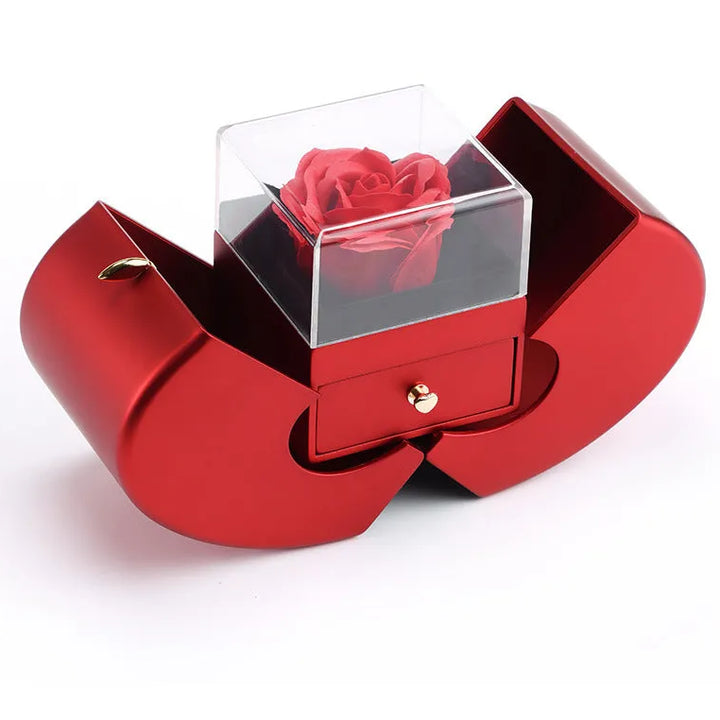 Conjunto De Caixa De Presente To My Love Com Flor Da Eternidade E Rosa Vermelha