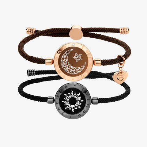 Pulseiras Sun & Moon Touch com Corda Milan (Preto + Marrom)