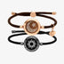 Pulseiras Sun & Moon Touch com Corda Milan (Preto + Marrom)