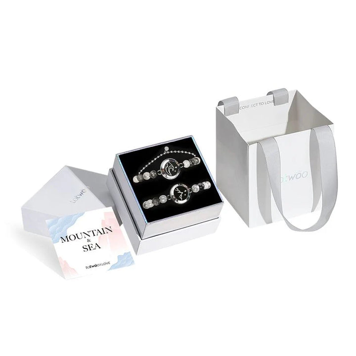 Pulseiras Mountain & Sea Touch com Quartzo Rutilado Preto e Contas