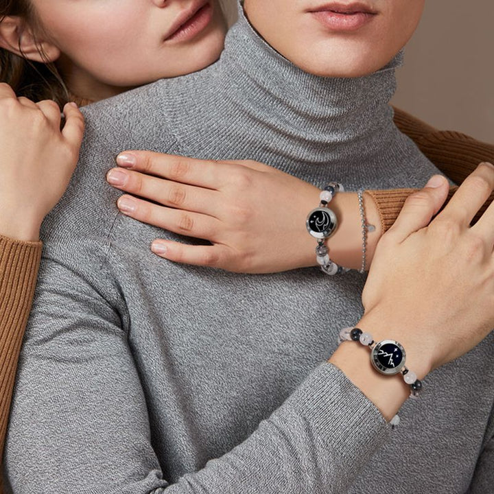 Pulseiras Mountain & Sea Touch com Quartzo Rutilado Preto e Contas
