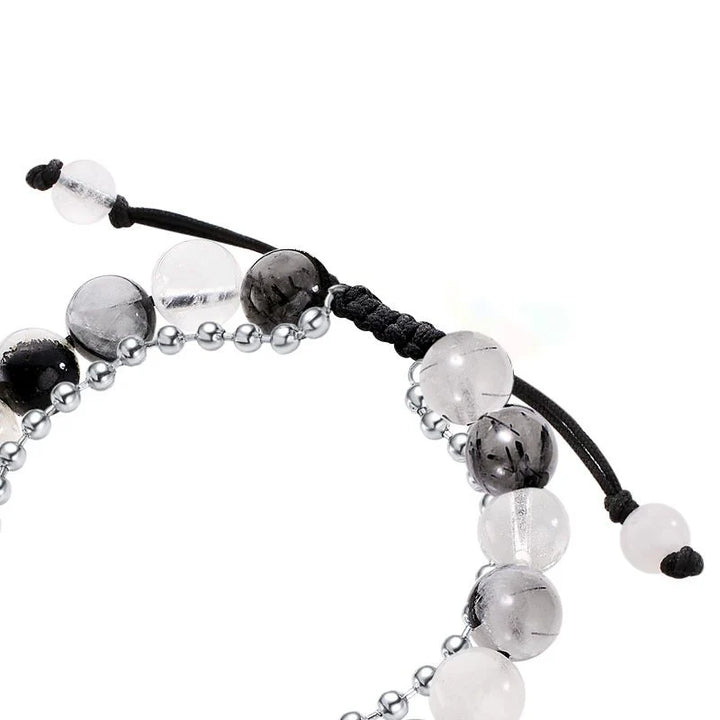 Pulseiras Mountain & Sea Touch com Quartzo Rutilado Preto e Contas