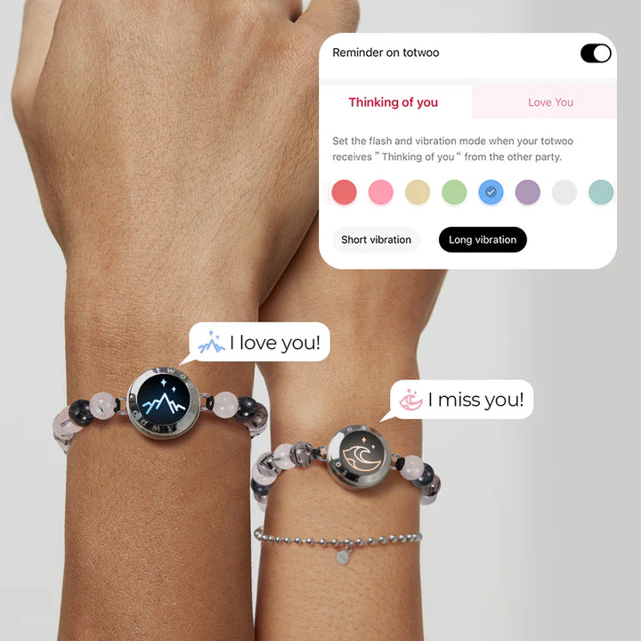 Pulseiras Mountain & Sea Touch com Quartzo Rutilado Preto e Contas