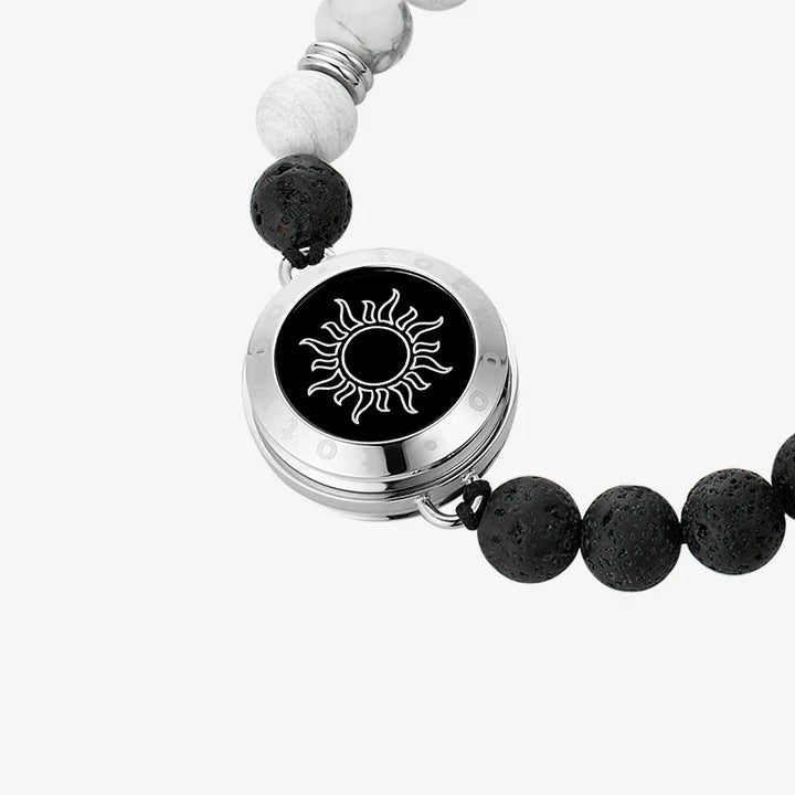 Pulseiras Sun & Moon Touch com Contas Fantasmagóricas (Prata+Prata)