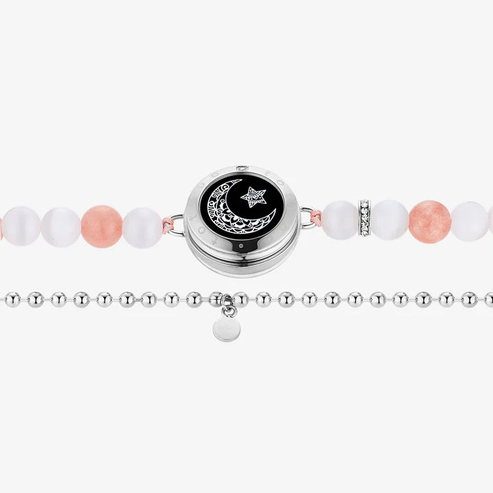 Pulseiras Sun & Moon Touch com Contas Fantasmagóricas (Prata+Prata)