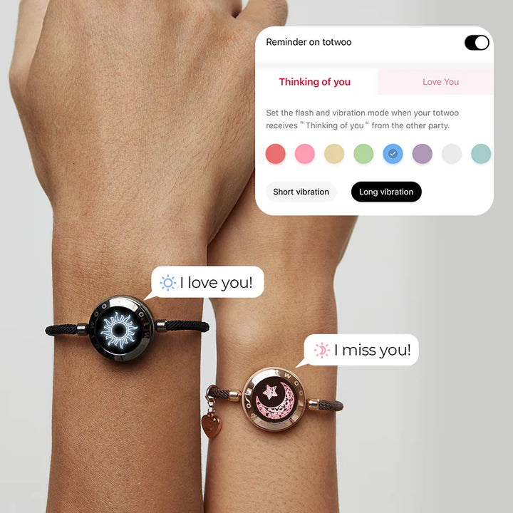 Pulseiras Sun & Moon Touch com Corda Milan (Preto + Marrom)